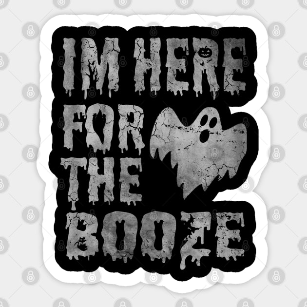 Im Here For The Booze Halloween Sticker by E